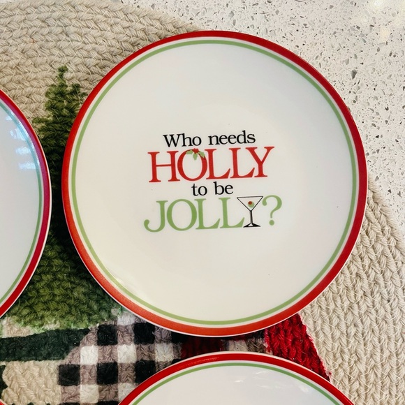 Holiday Dessert/Trinket/Candy Glass Plates - Set of 4 - Picture 5 of 6